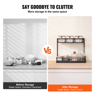 Συρταριασμένο ντουλάπι 2 επιπέδων VEVOR κάτω από το συρταρωτό καλάθι 10,7&quot;x14