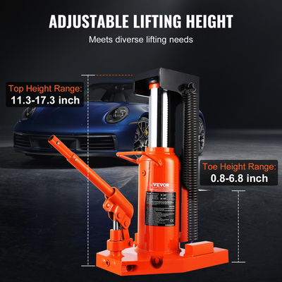 VEVOR Hydraulic Toe Jack, 5 Ton On Toe Jack Lift, 10 Ton On Top Lift Capacity Machine Jack, 0,8-6,8 in Toe Height, 11,3-17,3 in Toe Height, Air Hydraulic Claw Jack for Machinery, Industry