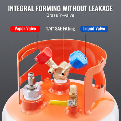 VEVOR Refrigerant Recovery Reclaim 30lb δοχείο κυλίνδρου με πλωτό διακόπτη