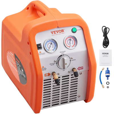 VEVOR 1 HP μηχανή ανάκτησης ψυκτικού μέσου - φορητή μηχανή ανάκτησης AC διπλού κυλίνδρου με προστασία υψηλής πίεσης 220-240V 50Hz Μηχανή ανάκτησης HVAC για υγρό ψυκτικό μέσο ατμού, κλιματισμό αυτοκινήτου