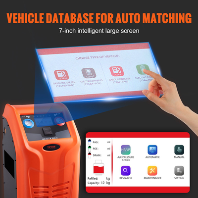Πλήρως αυτόματο μηχάνημα ανάκτησης ψυκτικού VEVOR - Κιτ μηχανής ανάκτησης AC διπλού κυλίνδρου Ενσωματωμένο συμπιεστή/ηλεκτρονική ζυγαριά/φίλτρο/δεξαμενή ανάκτησης, μηχάνημα ανάκτησης HVAC μόνο για R134A+R1234YF