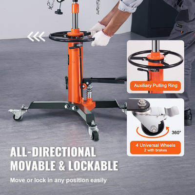 Jack VEVOR Transmission Jack, 1322 LBS Hydraulic Telescoping Transmission Jack, 32&quot;-67&quot; High Lift Floor Jack Stand με πεντάλ ποδιού, περιστρεφόμενος τροχός 360°, γρύλος υδραυλικού κιβωτίου ταχυτήτων σε γκαράζ/ανυψωτικό καταστήματος