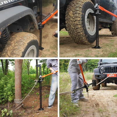 VEVOR High Lift Farm Jack, 60&quot; Utility Farm Jack, 7000 lbs Capacity Ratcheting Off Road Utility Jack, Heavy-Duty Farm Jack για τρακτέρ, φορτηγό, SUV, ανυψωτικό προφυλακτήρα, πορτοκαλί