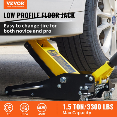 γρύλος δαπέδου VEVOR, γρύλος δαπέδου χαμηλού προφίλ 1,5 τόνου, γρύλος αγωνιστικού δαπέδου από αλουμίνιο και χάλυβα με αντλία γρήγορης ανύψωσης διπλών εμβόλων, εμβέλεια ανύψωσης γρύλου δαπέδου 80 mm-365 mm