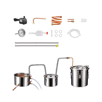 VEVOR Moonshine Still Water Alcohol Distiller 3Gal με βαρέλι Thumper &amp; αντλία νερού 8W