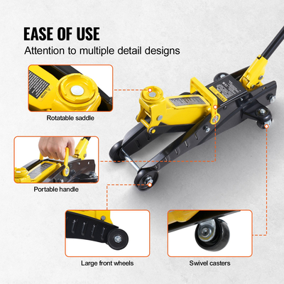 Υδραυλική υδραυλική αντλία μονού εμβόλου βαρέως τύπου VEVOR χαμηλού προφίλ επιδαπέδιου βύσματος 2 τόνων