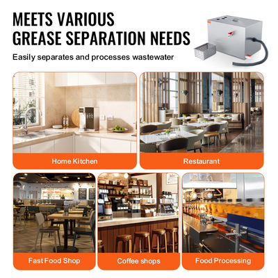 VEVOR Commercial Grease Trap, 40 LBS Grease Interceptor, Top Int Interceptor, Under Sink Graase Trap, 10 GPM Waste Water διαχωριστής λαδιού-νερού, για οικιακή κουζίνα καντίνας εστιατορίου