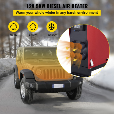 VEVOR 12V 5000W Air Diesel Fuel Heater with LCD for Boats Car Trucks Campervans
