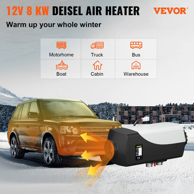 VEVOR 8KW Diesel Heater Heater Parking Heater, 12V Diesel Fuel Heater with LCD Switch Remote Control for Car RV Boats Bus Caravan and More ενισχυμένο