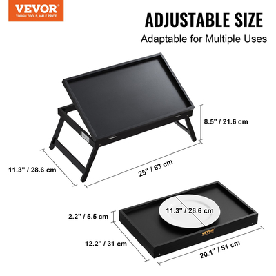 Δίσκος κρεβατιού VEVOR με πτυσσόμενα πόδια, δίσκος πρωινού μπαμπού για καναπέ, κρεβάτι, φαγητό, σνακ και εργασία, ρυθμιζόμενος δίσκος επιτραπέζιας κλίσης σερβιρίσματος για φορητό υπολογιστή, φορητή πιατέλα για σνακ φαγητού, 20&quot;x12,2