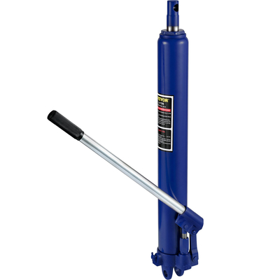 VEVOR Hydraulic Long Ram Jack, χωρητικότητας 8 Tons/17363 lbs, με μονοέμβολη αντλία και βάση Clevis, Χειροκίνητος επιλογέας Cherry με λαβή, για γερανούς γκαράζ/καταστήματος, ανυψωτικό κινητήρα, μπλε