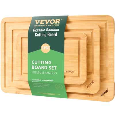 Πίνακας κοπής VEVOR Bamboo Premium Πολυχρηστική σανίδα κοπής με ενσωματωμένη λαβή