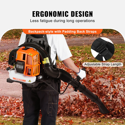 VEVOR Backpack Leaf Blower 52CC 2-Cycle Gas Leaf Blower 480CFM Όγκος αέρα 175 mph