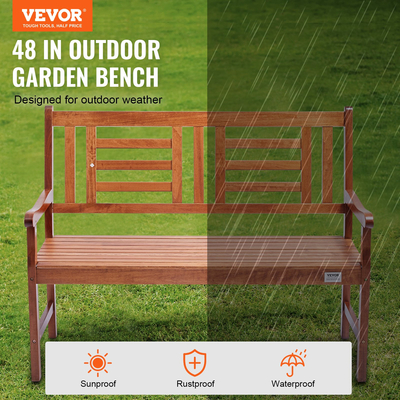 VEVOR Outdoor Bench 48 in Wood Garden Πάγκος 700 lbs Park Patio Yard Porch Πάγκος