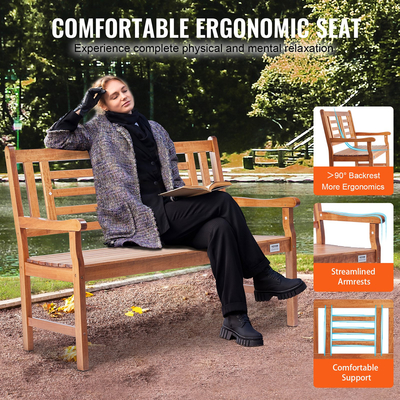 VEVOR Outdoor Bench 48 in Wood Garden Πάγκος 700 lbs Park Patio Yard Porch Πάγκος