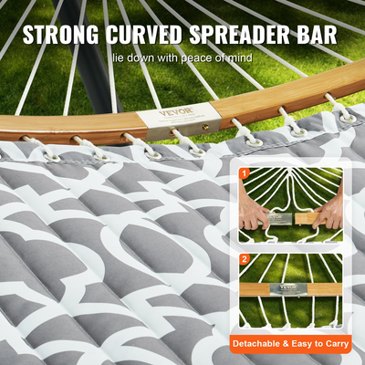 VEVOR αιώρα δύο ατόμων με βάση στήριξης, διπλή αιώρα με κυρτή μπάρα και αποσπώμενο μαξιλάρι και φορητή τσάντα μεταφοράς, ιδανική για εξωτερική αιώρα, χωρητικότητα 480 λίβρες