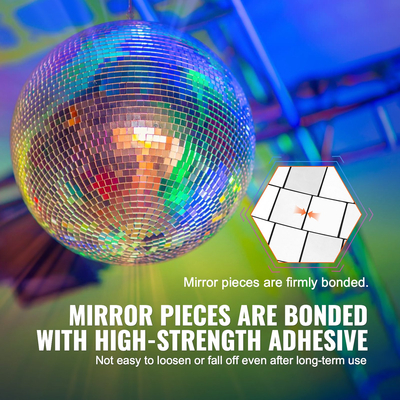 VEVOR Mirror Disco Ball 20 In Silver Party Μεγάλη Ντίσκο Μπάλα με κρεμαστό δαχτυλίδι