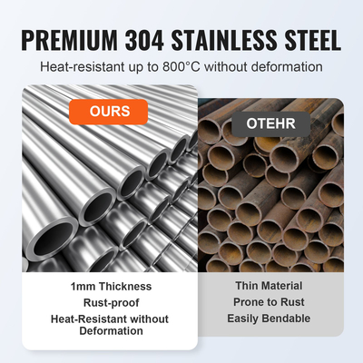 VEVOR 24 ιντσών στρογγυλό πτυσσόμενο λάκκο, καυστήρας από ανοξείδωτο ατσάλι, φυσικού αερίου και προπανίου 92.000 BTU, για χρήση σε εσωτερικούς ή εξωτερικούς χώρους