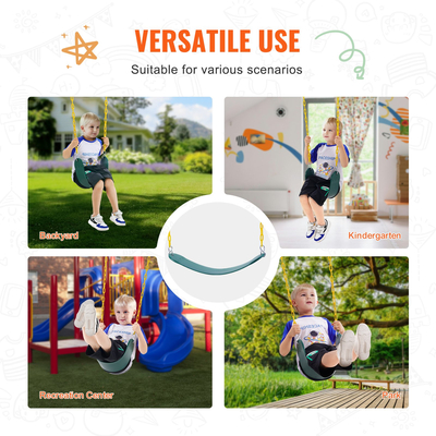 VEVOR 2-pack Swing καθίσματα Swings Αντικατάσταση για σετ κούνιας εξωτερικού χώρου Αλυσίδα 66 ιντσών