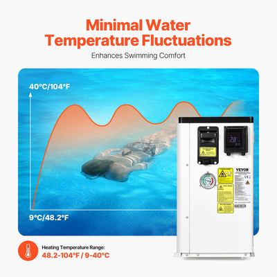 VEVOR ηλεκτρική αντλία θερμότητας πισίνας 1,48-7,11 kW Μεταβλητή συχνότητα εξοικονόμησης ενέργειας