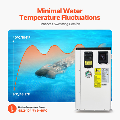 VEVOR ηλεκτρική αντλία θερμότητας πισίνας 3,22-15,25 kW Μεταβλητή συχνότητα εξοικονόμησης ενέργειας