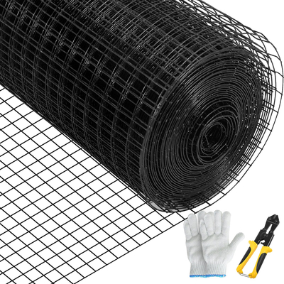 Υφασμάτινο ύφασμα VEVOR, 36 \&quot; x 50 \&#039; &amp; 1 \&quot; x 1 \&quot; μέγεθος πλέγματος, γαλβανισμένο ατσάλι με επίστρωση βινυλίου 16 διαμετρήματος περίφραξη από σύρμα κοτόπουλου με μια πένσα κοπής &amp; ένα ζευγάρι υφασμάτινα γάντια, για περίφραξη κήπου και περιβλήματα για κατοικίδια,