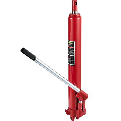 VEVOR Hydraulic Long Ram Jack, χωρητικότητας 8 Tons/17363 lbs, με μονοέμβολη αντλία και βάση Clevis, Χειροκίνητος επιλογέας Cherry με λαβή, για γερανούς γκαράζ/καταστήματος, ανυψωτικό κινητήρα, κόκκινο