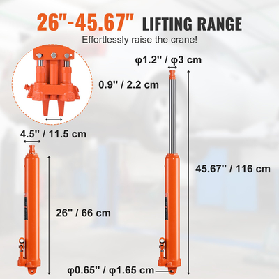VEVOR Hydraulic Long Ram Jack, κύλινδρος ανύψωσης κινητήρα 8 τόνων με διπλή έμβολη αντλία και βάση Clevis, υδραυλικός κύλινδρος εμβόλου για ανυψωτικά μηχανών ανύψωσης, υδραυλικοί γερανοί γκαράζ/καταστημάτων, μηχανικοί, αγροκτήματος