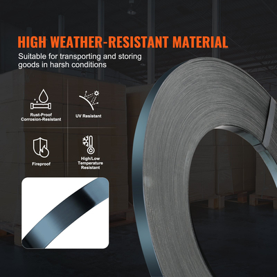 VEVOR Packaging Steel Strapping Roll 3/4&quot; x 0,02&quot; x 1640&#039; Banding Strap 1700 lbs