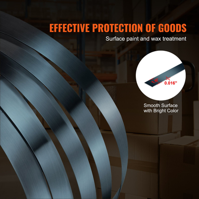 VEVOR Packaging Steel Strapping Roll 3/4&quot; x 0,02&quot; x 1640&#039; Banding Strap 1700 lbs