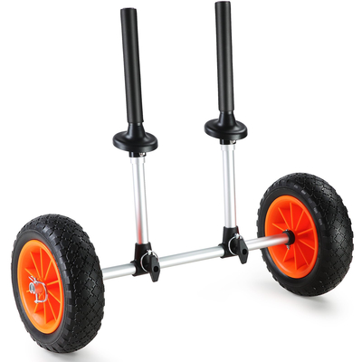Καρότσι VEVOR Heavy Duty Kayak, χωρητικότητα φόρτωσης 280 lbs, Αποσπώμενο καρότσι κανόε με συμπαγή ελαστικά 10&#039;&#039;, ρυθμιζόμενο πλάτος &amp; προστασία από αφρό κορυφής, για καγιάκ με οπές αποστράγγισης 2,54 mm και άνω