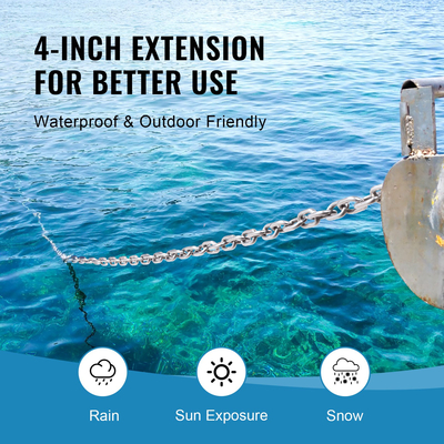 VEVOR Boat Anchor Chain από ανοξείδωτο χάλυβα Μολύβδινη αλυσίδα 1/4&quot; x 4&quot; με δύο δεσμά
