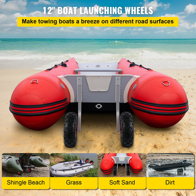 VEVOR Boat Launching Wheels, 12&quot; Boat Transom Launching Wheel, 500 LBS Loading Capacity Fflatable Boat Launch Heels, κράμα αλουμινίου Transom Launching Dolly Wheels με 4 τμχ καρφίτσες γρήγορης αποδέσμευσης