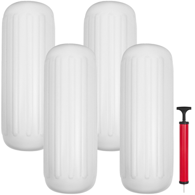 VEVOR 4 NEW Φτερά σκάφους με ραβδώσεις 10&quot; x 28&quot; Κεντρικοί προφυλακτήρες οπών Προστασία πρόσδεσης