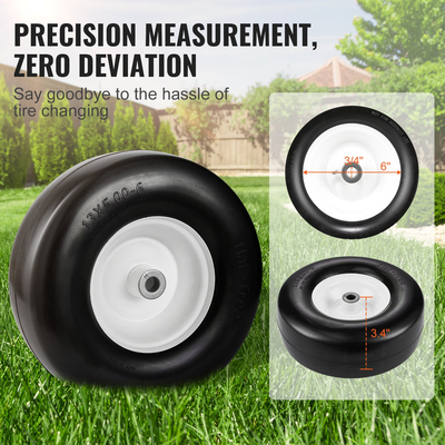 Ελαστικά VEVOR Lan Mower Tires with Rim, 13x5-6&quot; Tubeless Tractor Tires, 2-pack Tire and Wheel Assembly, Flat-free ελαστικά PU, 3.25&quot;-5.9&quot; Centered Hub, 3/4&quot; Bushing Size, 20 PCS Adapter for Lawn Mowers Τρακτέρ
