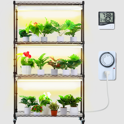 Βάση φυτών VEVOR με φώτα ανάπτυξης 4 επιπέδων 180W 59,1&quot; Ψηλό ράφι ανάπτυξης φυτών