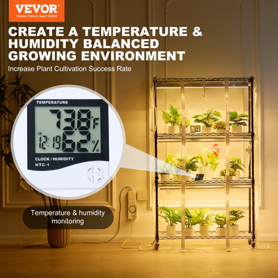 VEVOR Indoor Greenhouse with Grow Light 4 Tiers 180W 59,1&quot; Grow Light Shelf