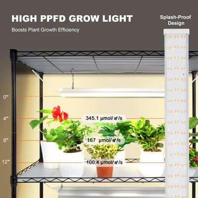 Βάση φυτών VEVOR με Grow Lights 4 επιπέδων 90W 59&quot; Ψηλό ράφι ανάπτυξης φυτών