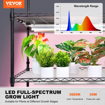 Βάση φυτών VEVOR με Grow Light 6 επιπέδων 180W 70,9&quot; Ράφι εσωτερικής ανάπτυξης φυτών