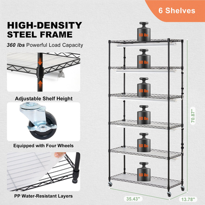 Βάση φυτών VEVOR με Grow Light 6 επιπέδων 180W 70,9&quot; Ράφι εσωτερικής ανάπτυξης φυτών