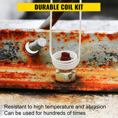 VEVOR Induction Heater Coil Kit 8PCS Πιο χρησιμοποιούμενα πηνία επαγωγικού θερμαντήρα με ποικίλα μήκη, ανθεκτικό στη θερμότητα εργαλείο επαγωγικού θερμαντήρα με ευελιξία και μεγάλη διάρκεια ζωής για αφαίρεση σκουριασμένων μπουλονιών και παξιμαδιών
