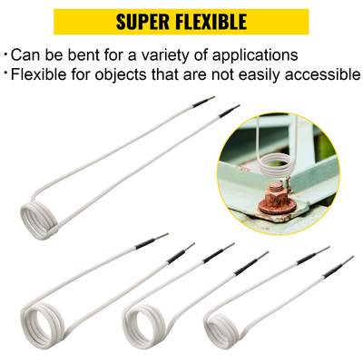 VEVOR Induction Heater Coil Kit 8PCS Πιο χρησιμοποιούμενα πηνία επαγωγικού θερμαντήρα με ποικίλα μήκη, ανθεκτικό στη θερμότητα εργαλείο επαγωγικού θερμαντήρα με ευελιξία και μεγάλη διάρκεια ζωής για αφαίρεση σκουριασμένων μπουλονιών και παξιμαδιών