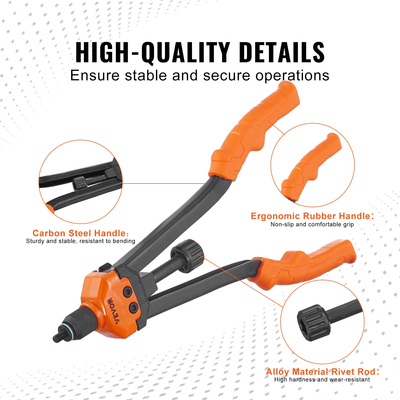 VEVOR Rivet Nut Tool, 16&quot; Rivnut Tool Kit with 13PCS Metric and SAE Mandrels, 186PCS Rivet Nuts, M3, M4, 10-24, M5, M6, 1/4-20, 8-32, 5/16-18, M8 , 3/8-16, M10, M12, 1/2-13, Με θήκη μεταφοράς