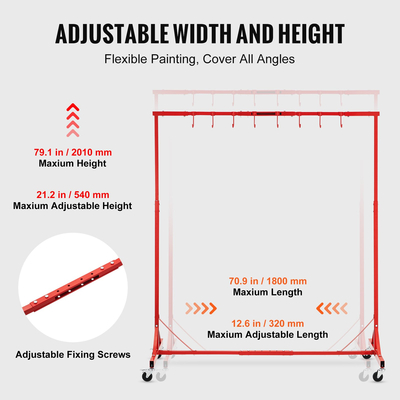 Βάση βαφής VEVOR Ρυθμιζόμενη κρεμάστρα βαφής με 8 γάντζους Auto Body Painting Stand