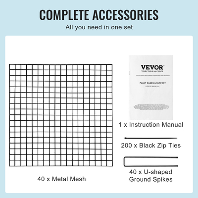 VEVOR 10 Pack Plant Protector from Animals 12&#039;&#039; x 12&#039;&#039; Plant Cage for Lagetables