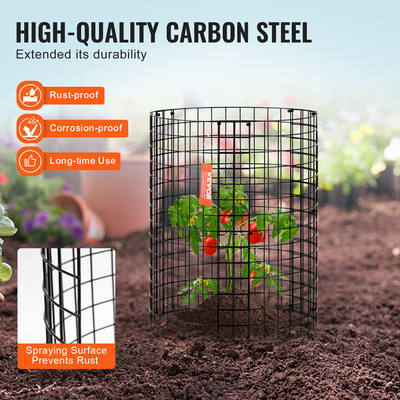 VEVOR 6 Pack Plant Protector from Animals 12,6&#039;&#039; Διάμετρος. x 14&#039;&#039; H Μεταλλικό Κλουβί φυτών