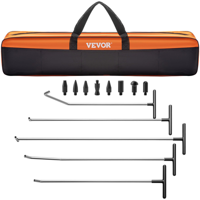 Κιτ αφαίρεσης βαθουλωμάτων VEVOR Rods, 13 τμχ Εργαλείο επισκευής βαθουλωμάτων χωρίς βαφή, 5 τμχ Ράβδοι βαθουλώματος από ανοξείδωτο χάλυβα, 8 τεμ.