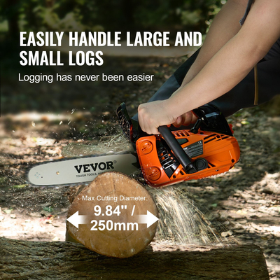 VEVOR 25.4CC 12&quot; Αλυσοπρίονο βενζινοκίνητου κινητήρα κοπής ξύλου Αλυσοπρίονο αερίου