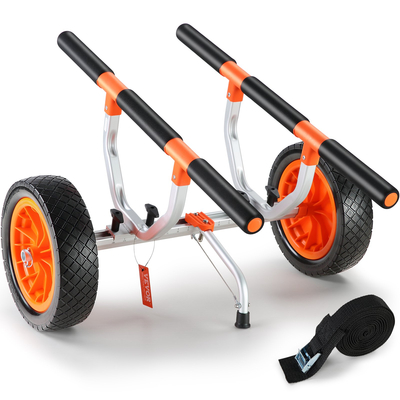 Καρότσι καγιάκ VEVOR Heavy Duty, χωρητικότητα φόρτωσης 450 λίβρες, Αποσπώμενο καρότσι κανόε τρόλεϊ με ελαστικά 12&#039;&#039;, ρυθμιζόμενο πλάτος και αντιολισθητικό πόδι στήριξης, για καγιάκ Canoes Paddleboards Float Mats Jon Boats