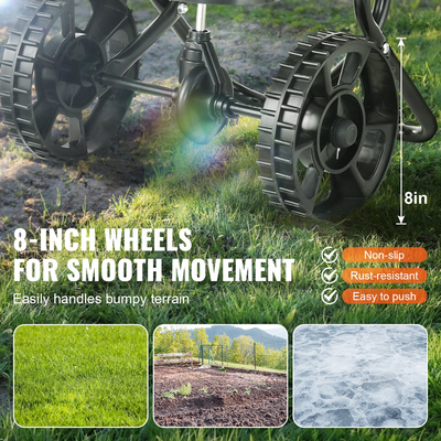 VEVOR Broadcast Spreader, 25 LB Walk-Behind Turf Spreader με 8&quot; τροχούς, Steel Push Fertilizer Spreader, Garden Seder και Salt Spreader, Σχεδιασμένο για κατοικίες, αγροκτήματα και σκληρό έδαφος, μαύρο